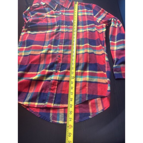US Polo Assn Mens Flannel Shirt Med Colorful Plaid Classic Pony Logo Preppy - Picture 9 of 9